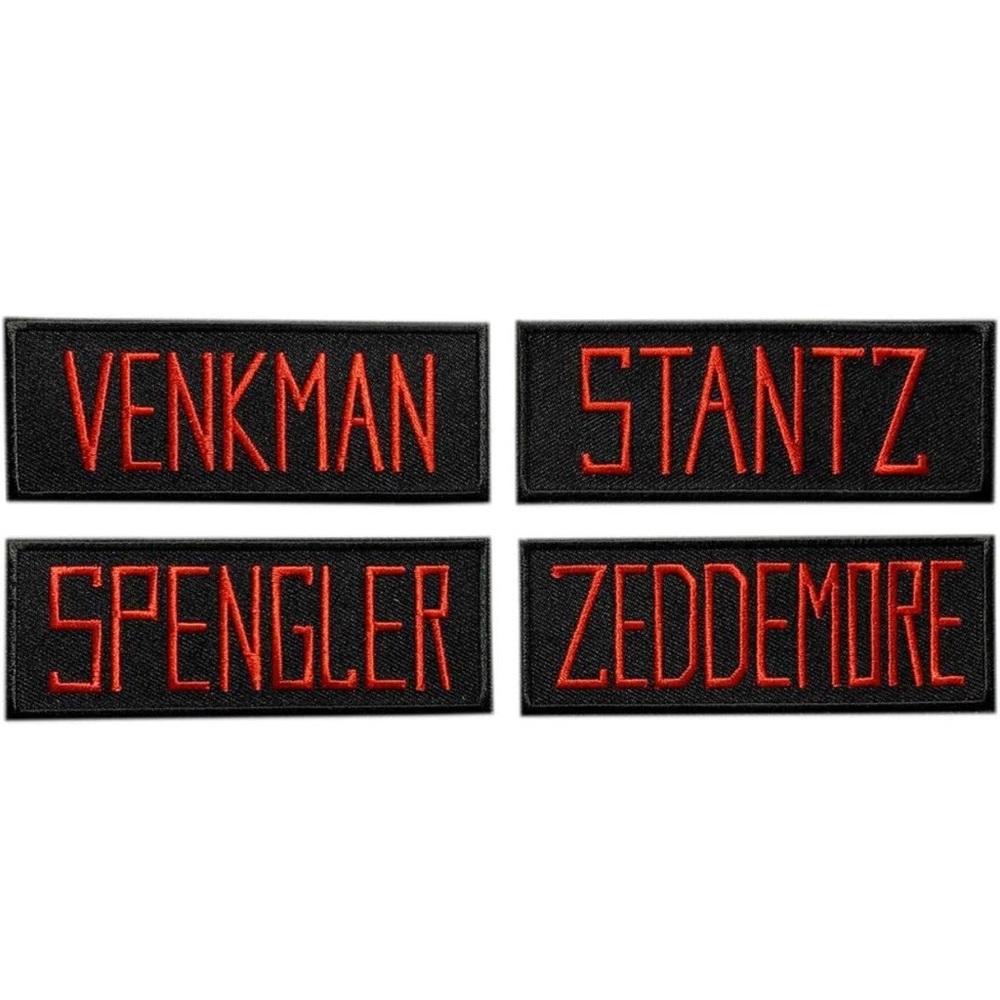Ghostbusters Name Tags Venkman,Spengler,Stantz Patch [4pc Set - Iron on sew on]